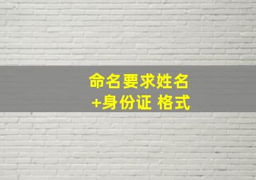 命名要求姓名+身份证 格式